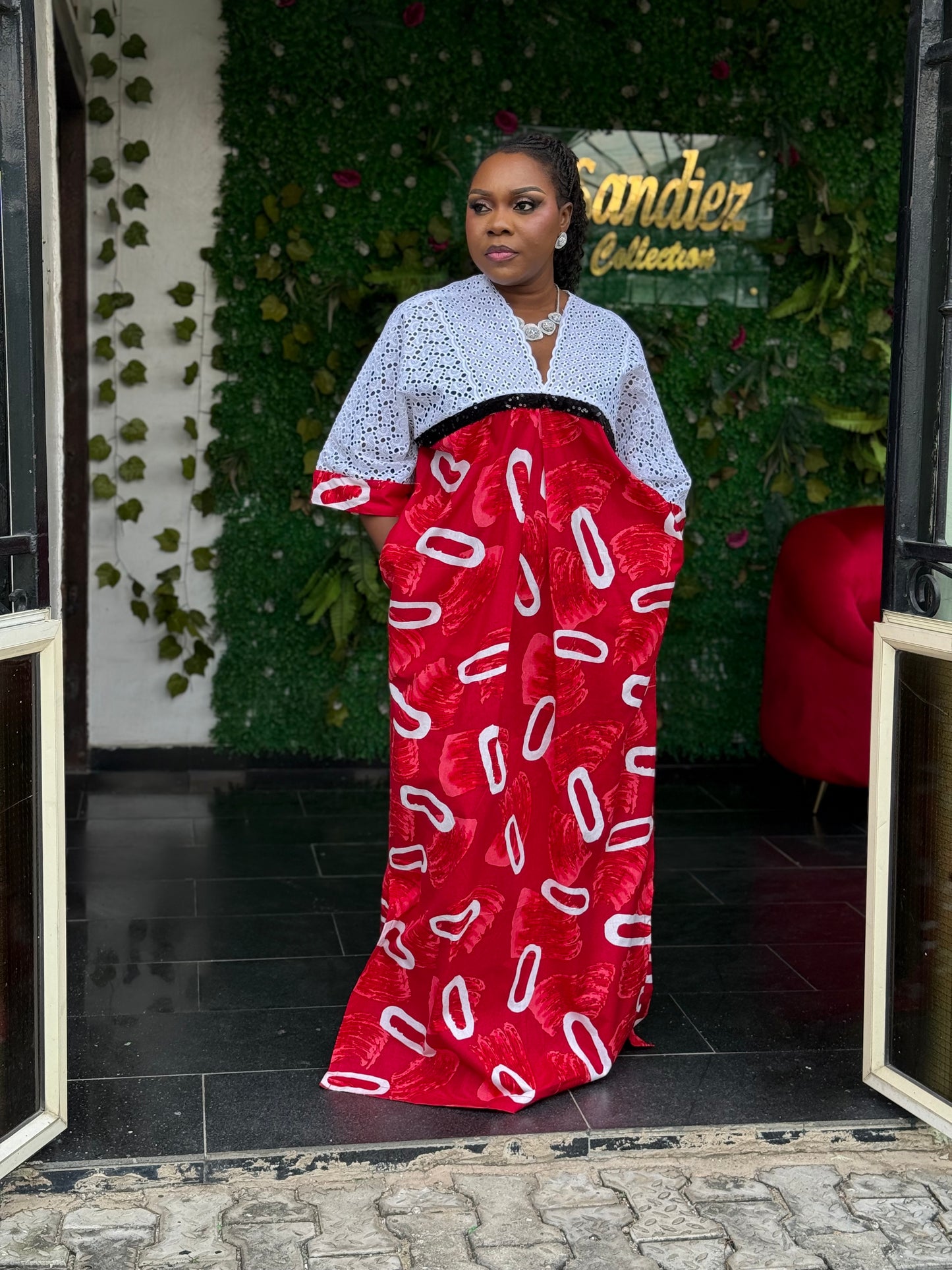 Ankara Dry Lace Dress