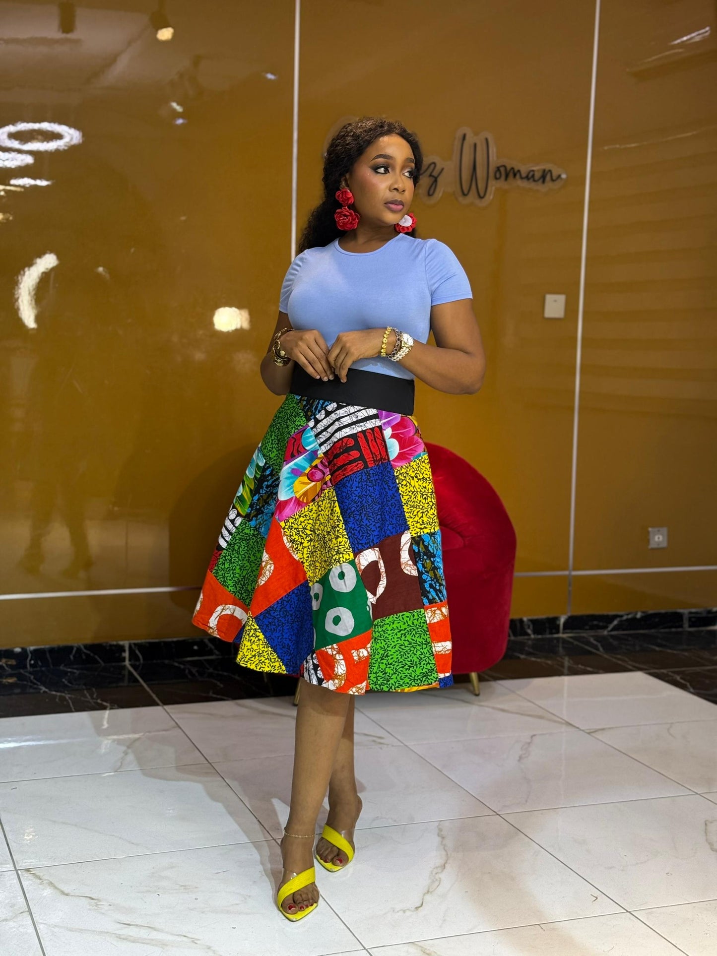 Ankara patches skirt