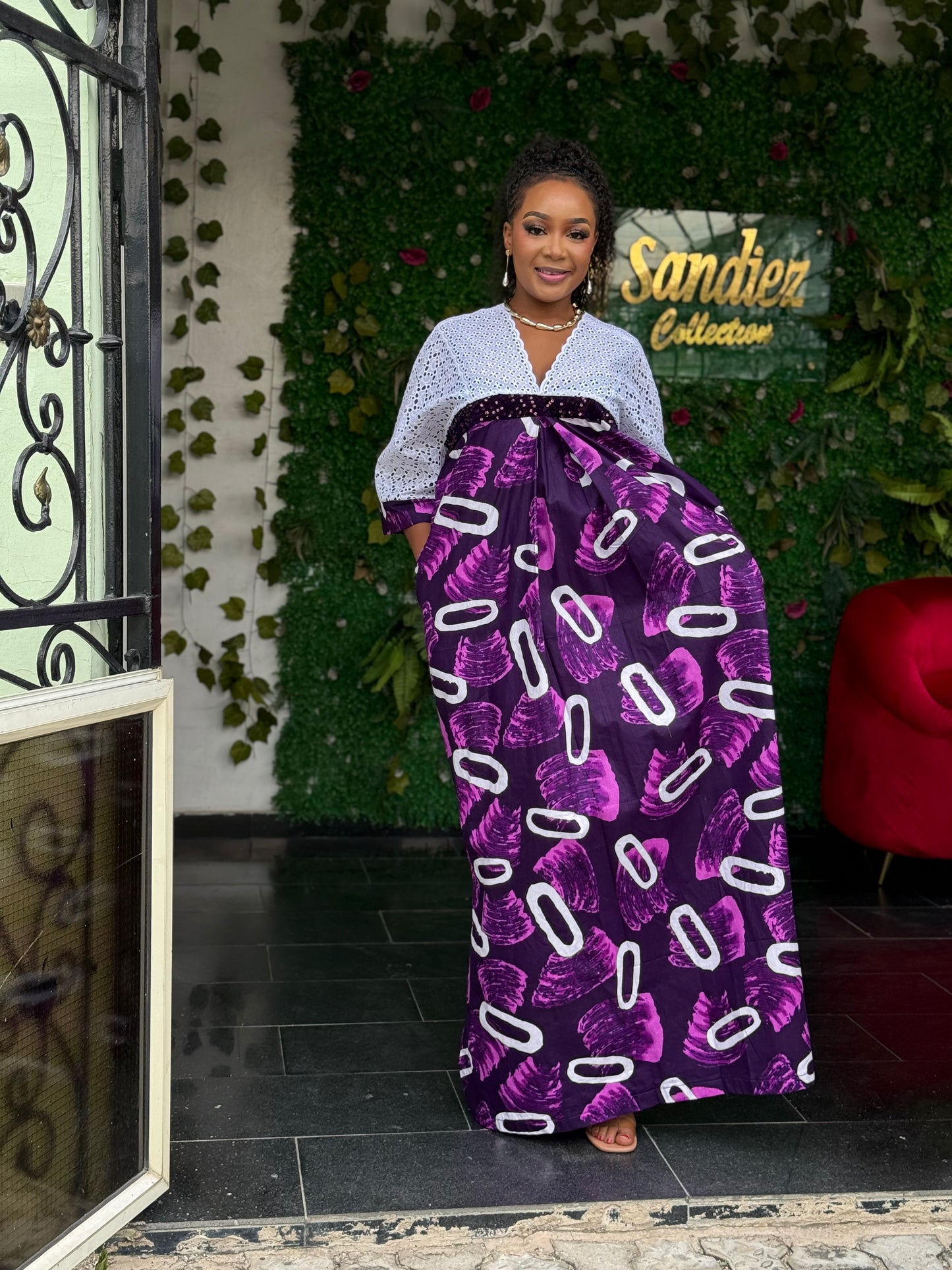 Ankara Dry Lace Dress